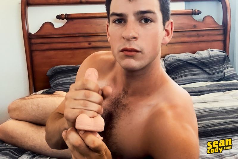 Hairy young muscle hunk Archie wanks huge dick spraying jizz six pack abs Sean Cody 022 gay porn pics - Sean Cody Archie