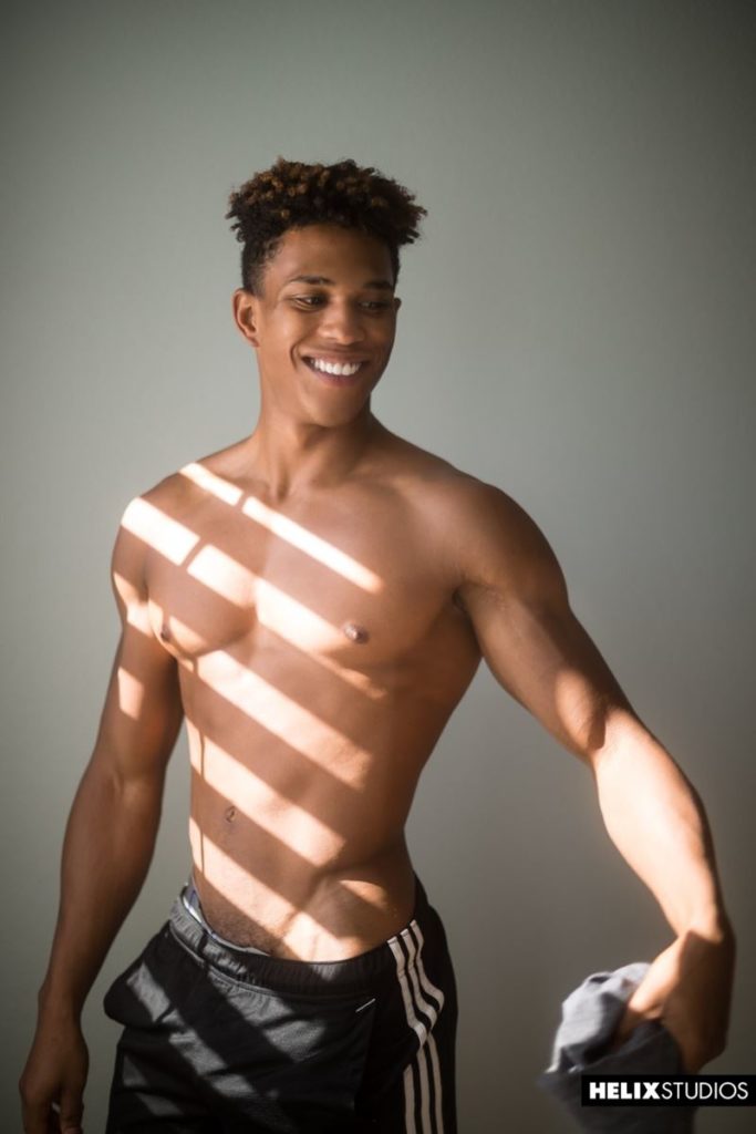 Young black muscle stud Damien Ellis strips Adidas track pants wanking huge uncut dick Helix 008 gay porn pics 683x1024 - Damien Ellis