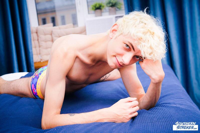 Hottie young blonde boy Southern Strokes Elio Pjatteryd strips out of tight sexy underwear jerking twink dick 8 porno gay pics - Elio Pjatteryd
