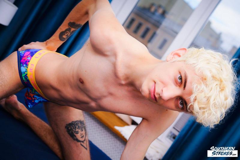Hottie young blonde boy Southern Strokes Elio Pjatteryd strips out of tight sexy underwear jerking twink dick 9 porno gay pics - Elio Pjatteryd