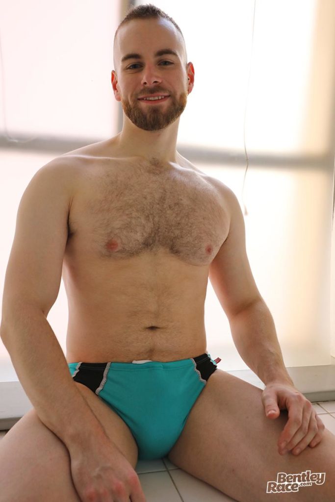 Bentley Race hottie young Brit stud Max Miller steps out of speedos stroking big uncut dick 3 porno gay pics 683x1024 - Max Miller