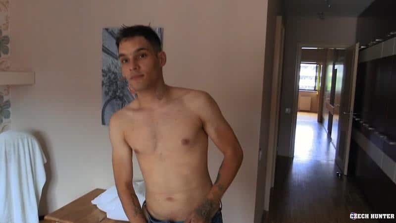 CzechHunter 636 horny young straight tourist first time gay anal sex fucked a huge uncut cock 8 porno gay pics - Czech Hunter 636