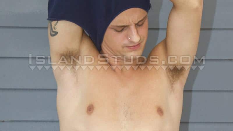 Young All American stud Kenny strips out of sexy undies takes a piss then jerks out a huge cum load 3 porno gay pics - Island Studs Kenny