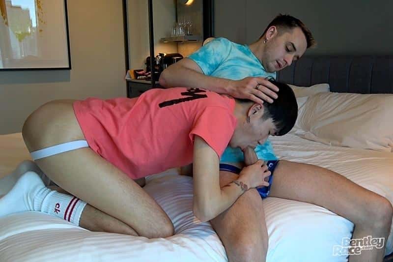 Nate Anderson Andrew Tran Sexy Asian boy in just white socksjockstrap fucked thick dick 0 gay porn pics - Andrew Tran, Nate Anderson