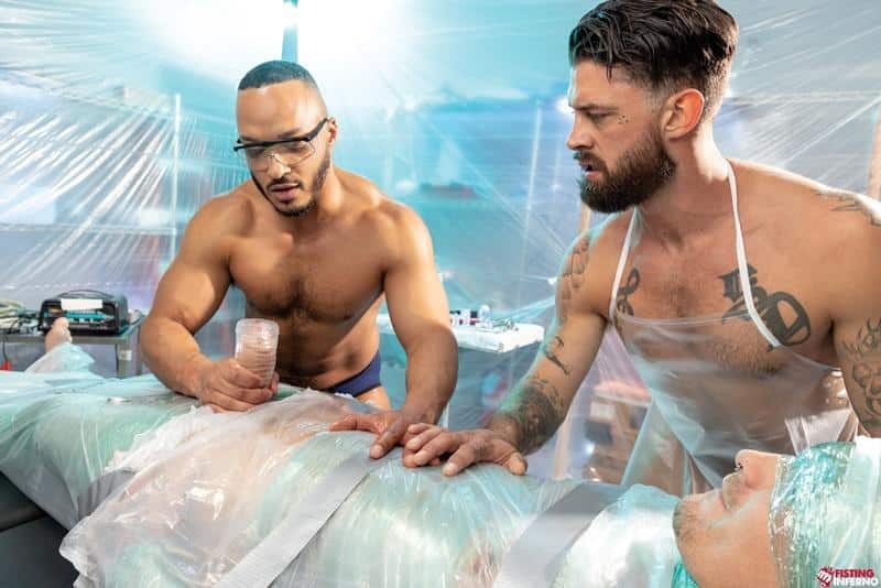 Alpha Wolfe Dillon Diaz Sexy muscled hunk abuse plastic wrapped naked body 8 gay porn pics - Dillon Diaz, Alpha Wolfe, Isaac X